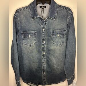 True Religion Blue Denim Shacket